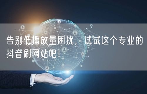 告别低播放量困扰，试试这个专业的抖音刷网站吧！